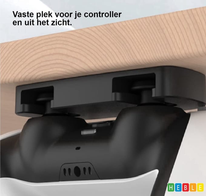 *** Controller Houder geschikt voor PS4 & PS5 - Bevestiging Onder Bureau - Tafelhaak - Controllerhaak - Controller opbergen - Game accessoires - van Heble® ***
