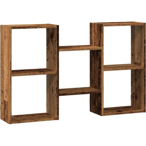 vidaXL - Wandschap - 96x18x60 - cm - bewerkt - hout - oud - houtkleurig