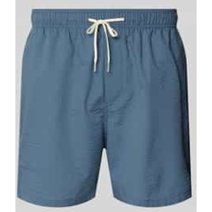 Korte Broek Selected Cooper-Seersucker Swim Shorts - Blue Mirage