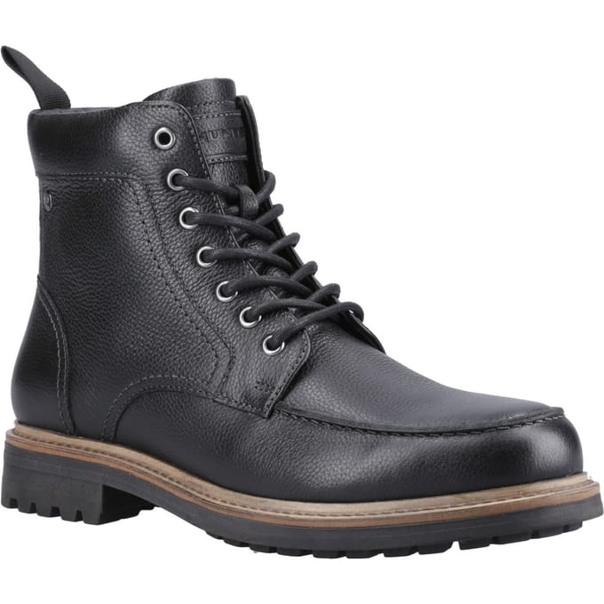 Hunter Shaws Ankle Boot Leren Zwarte Enkellaarzen Voor Heren