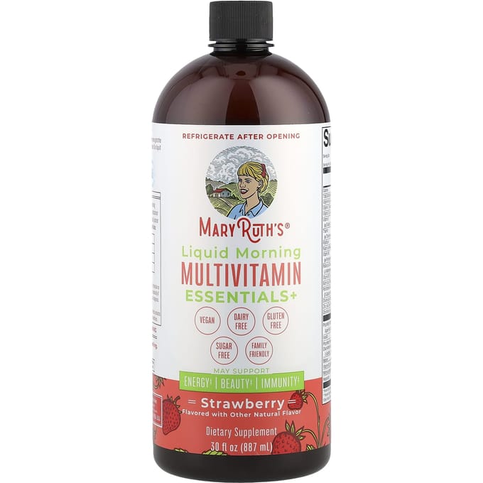 MaryRuth's, Vloeibare Ochtend Multivitamine Essentials+, Aardbei, 30 fl oz (887 ml)