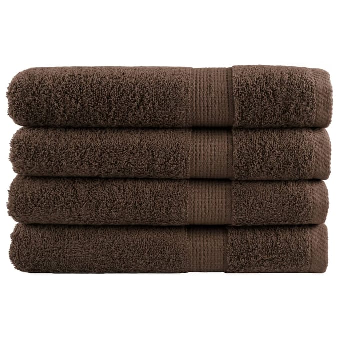 vidaXL - Handdoeken - SOLUND - 4 - st - 600 - g/m² - 100x200 - cm - bruin