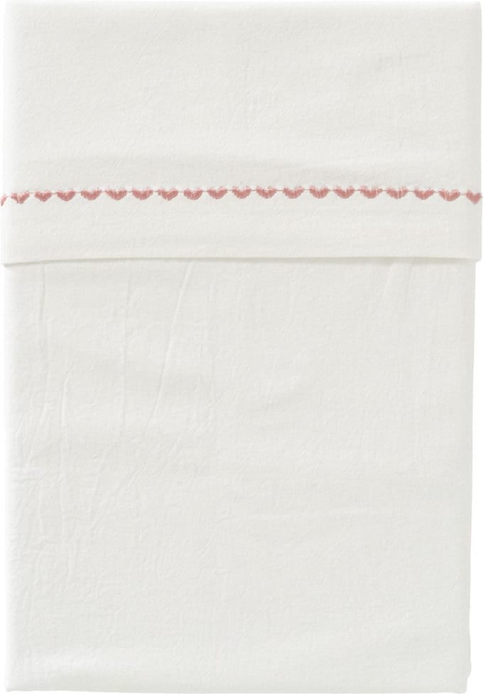 Cottonbaby Wieglaken hartjesrand - 75x90 cm - oudroze