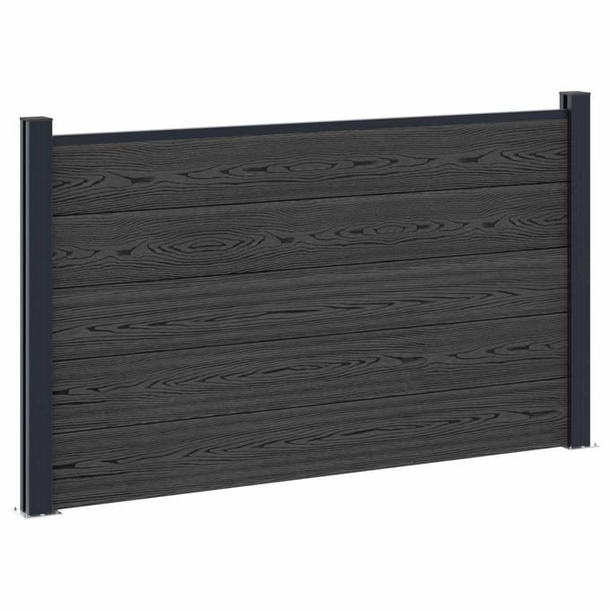 vidaXL - Hekset - 180 - x - 105 - cm - WPC - en - Aluminium - Zwart