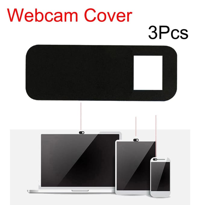 3 Pièces Couvre-Caméra Webcam en Plastique Ultra Mince Protections Anti-Hacker Peeping Protections Couvertures noir