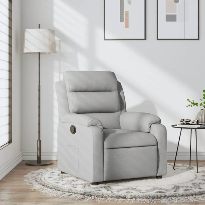 vidaXL - Relaxfauteuil - lichtgrijze - stof