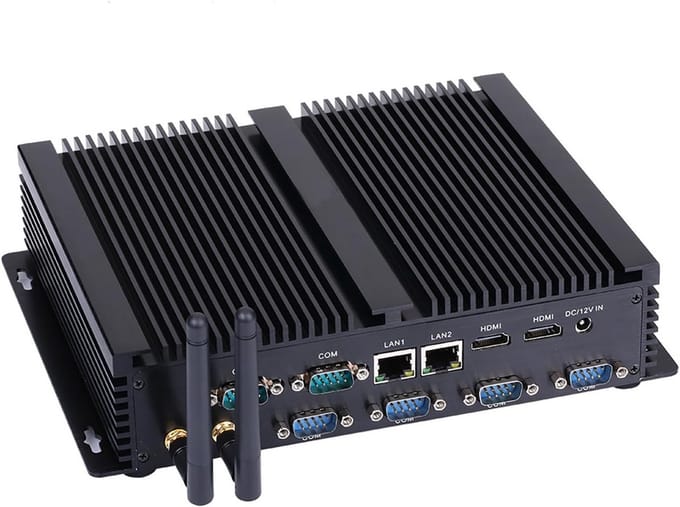 Stille Mini Industrie PC Barebone met Intel Core i7, Uitbreidingen voor RS232, HDMI en Dual LAN
