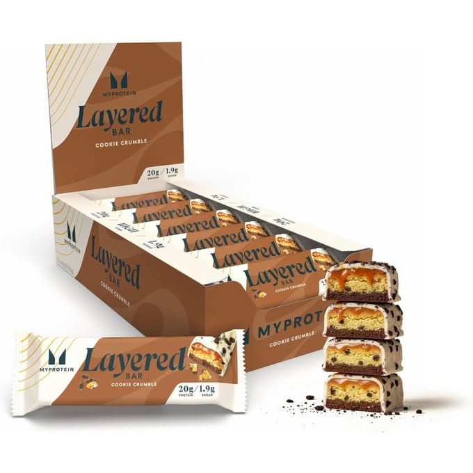 Myprotein Layered Bars (12x60g) Cookie Crumble - Repen - Eiwit Repen