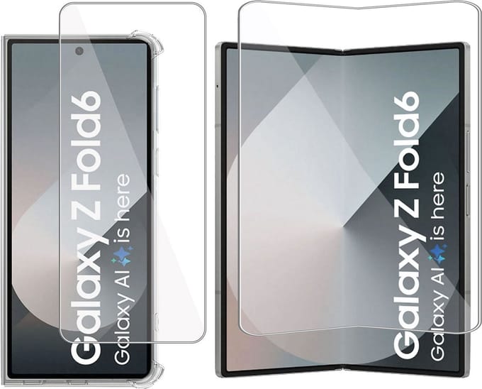 Hoesje + Screenprotector geschikt voor Samsung Galaxy Z Fold 6 – Folie - Case Transparant
