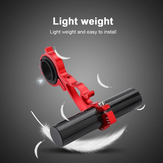 Support d'extension pour guidon de vélo, pour GPS, lampes, phares (rouge) noir