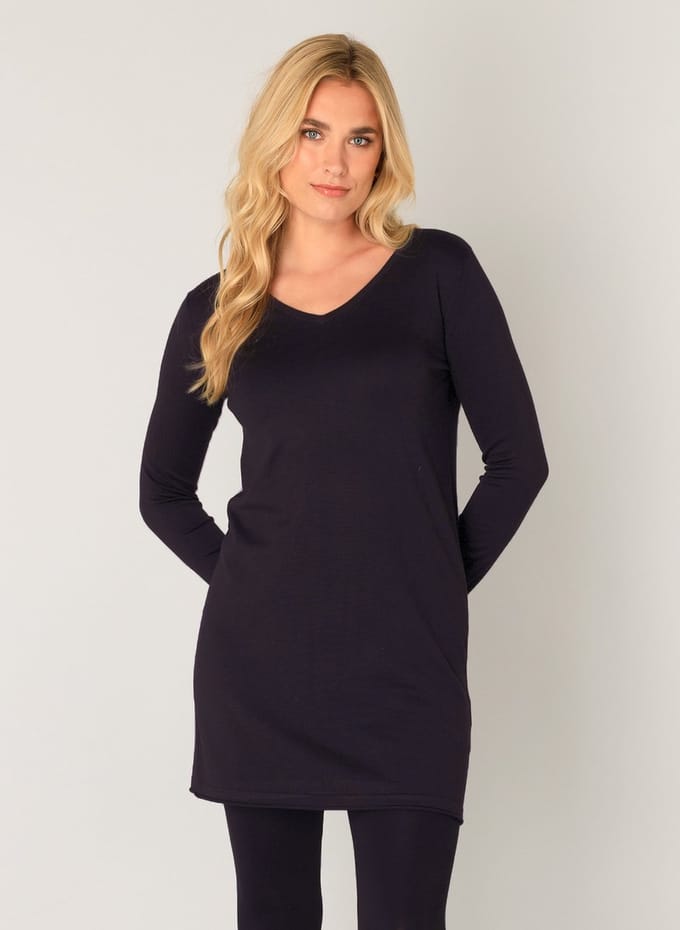 BASE LEVEL Yola Long Tuniek - Dark Blue - maat 36