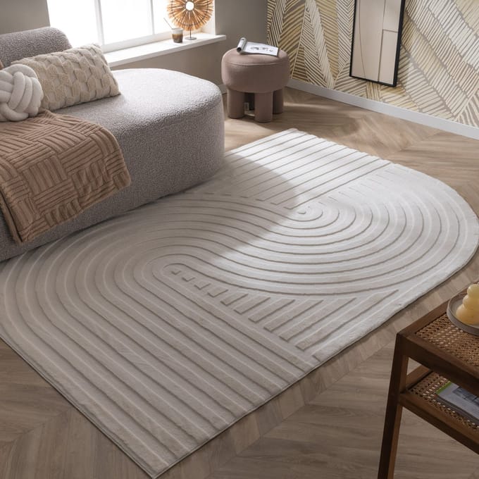 FRAAI Organisch Vloerkleed - Flowy Arch Creme | Wasbaar - 140x200cm