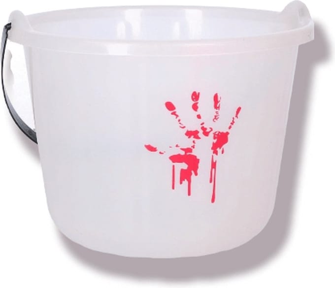 Halloween snoep emmertje bloederige handafdruk