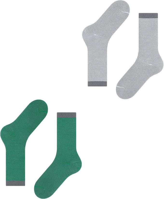 Esprit Allover Stripe 2-Pack gedessineerd katoen multipack sokken heren veelkleurig - maat 39-42
