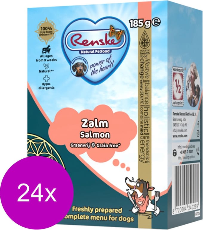 Renske Natvoer Zalm - Hypoallergeen, Glutenvrij - 24 x 185 gr