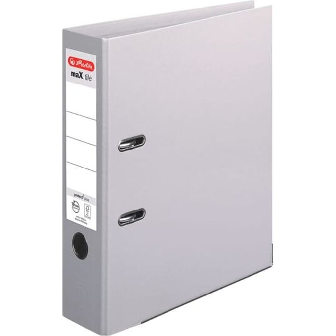 herlitz ordner maX.file protect plus, A4, rugbreedte 80 mm, grijs