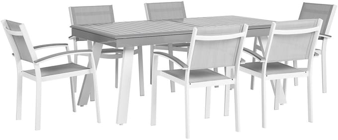 PERETA - Tuinset voor 6 - Lichtgrijs - Polyester