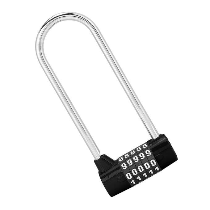 Zinklegering U-vorm Combinatie Cijfer Wachtwoord Code Slot Extra Lang Kastdeur Hangslot white