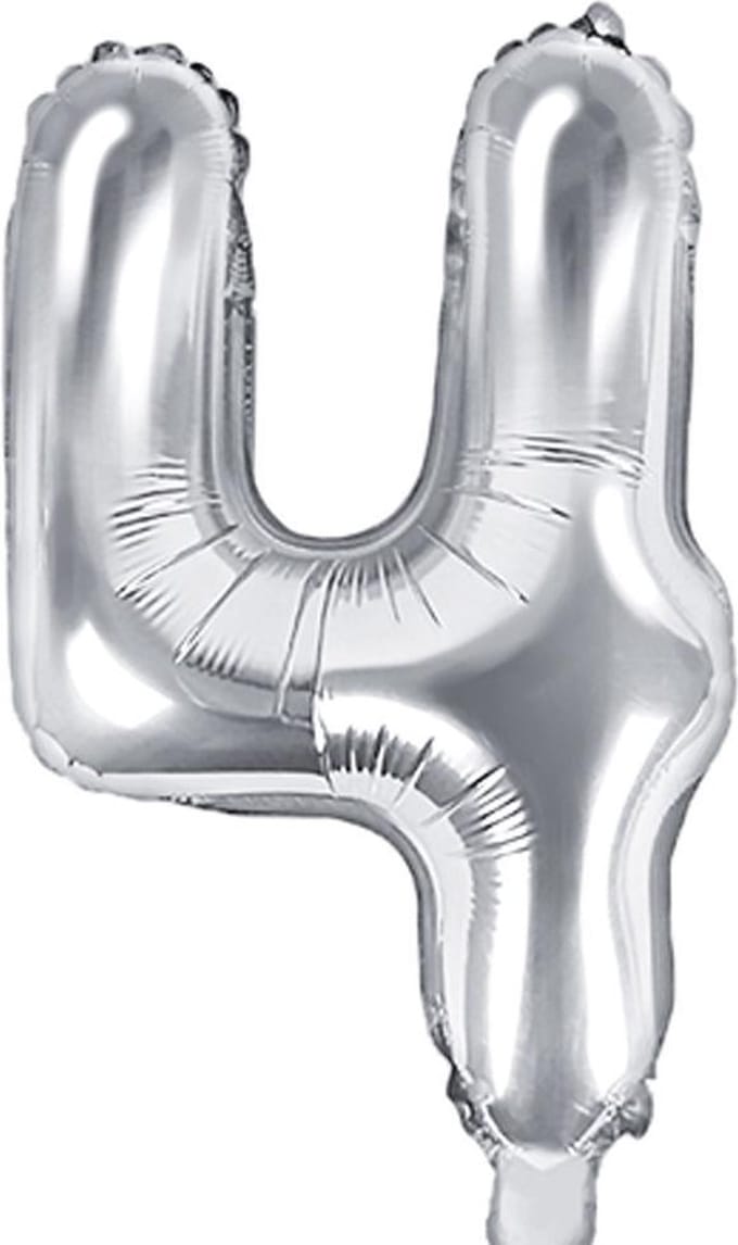 Cijfer 4 (35 cm) - Zilver