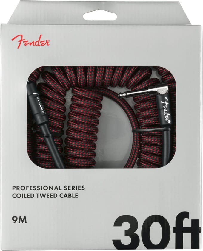 Fender Professional Coil Cable 30" Red Tweed Gitaar Kabel