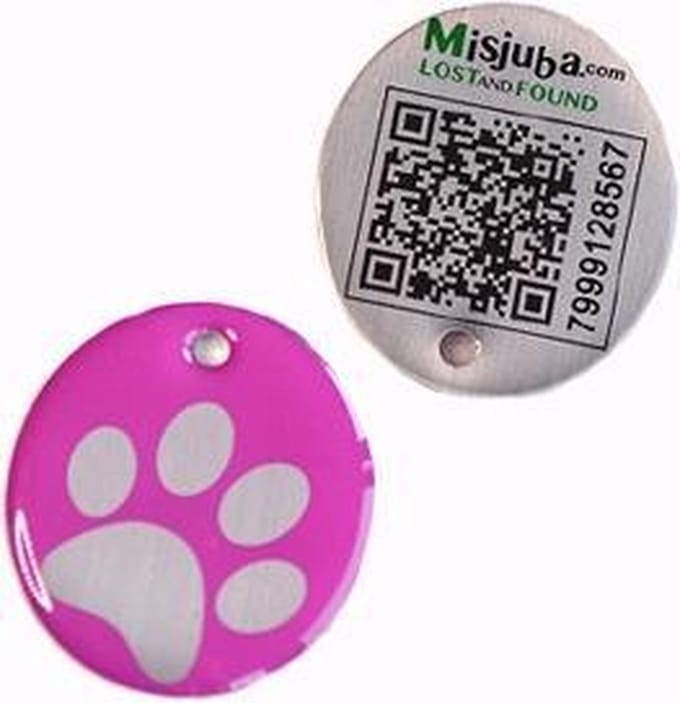 Penning Hondepoot Paars met QR-code