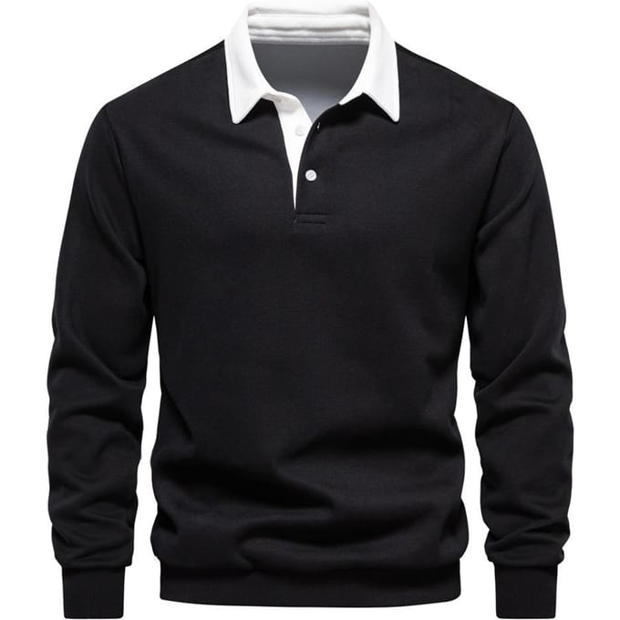 Nieuwe Herfst Trui met Lange Mouwen en Polokraag Trendy Europese Maat Heren Trui Hoge Kwaliteit Casual Veelzijdig Hit L black