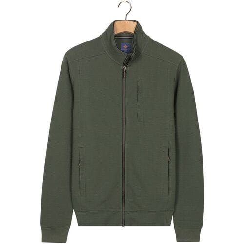 Baileys Vest Sweat Cardigan Zip Uni Color Hi-Low Structure Interlock Dark Forest / male