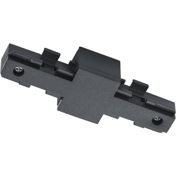 Spanningsrail Isolator - DUOLINE - Rechte Connector - 2 Fase - Mat Zwart