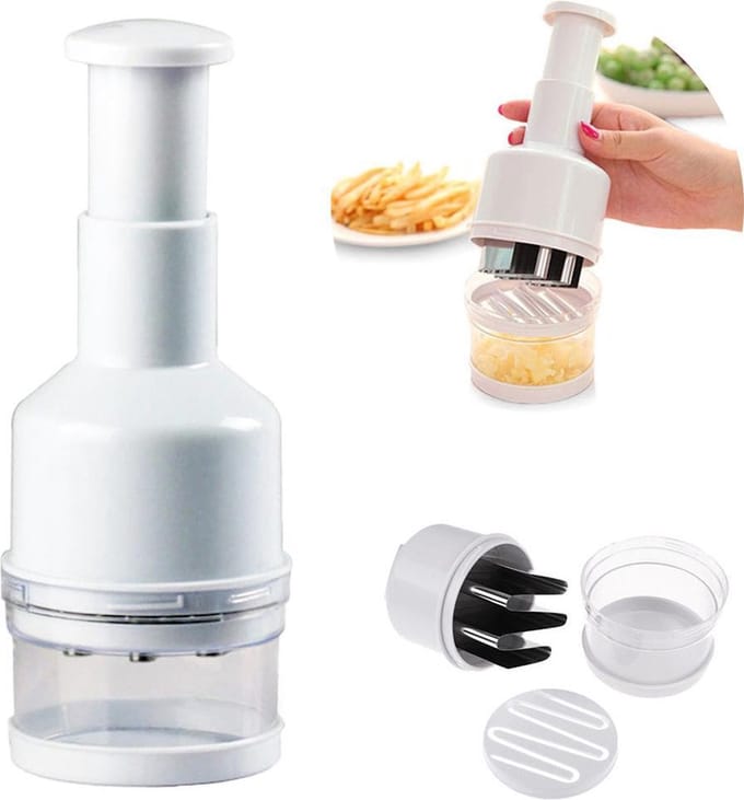 Multihakker - Hakmolen handmatig - groentehakker - wit- voor ui-knoflook-groenten - kerst cadeau tip