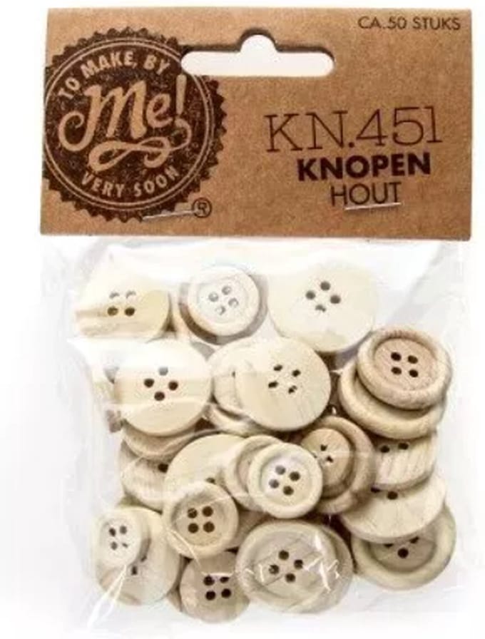 30 stuks houten knopen - Mix afmetingen