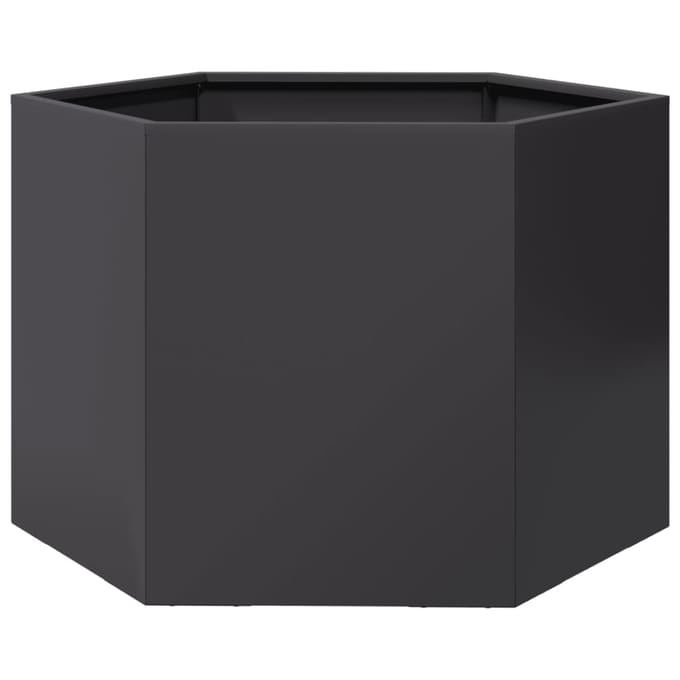 vidaXL - Plantenbak - zeshoek - 69x60x45 - cm - staal - zwart