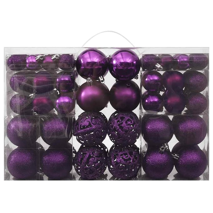 vidaXL - 100-delige - Kerstballenset - paars