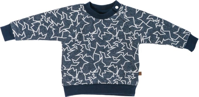 MXM Baby Trui - Katoen - Jeansblauw - Bliksemprint - Maat 68