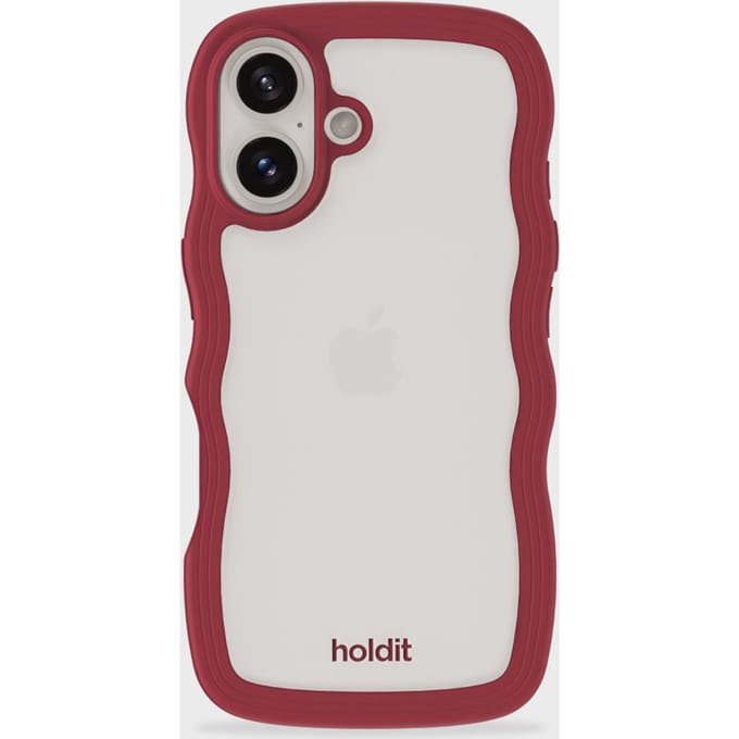Phone Case Wavy Red Velvet/Transparent iPhone 16