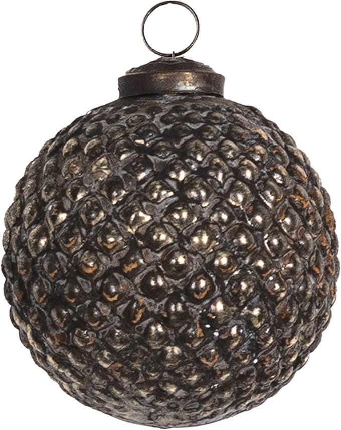 Clayre & Eef Kerstbal Overig Ø 7 cm Bruin Glas Kerstballen