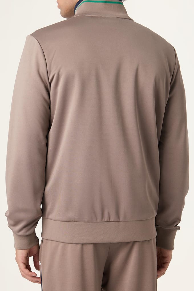 FILA Sagano Regular Taped Track Jacket Taupe Gray Größe: M | Leichte Jacken Outlet | Herren | Schwarz