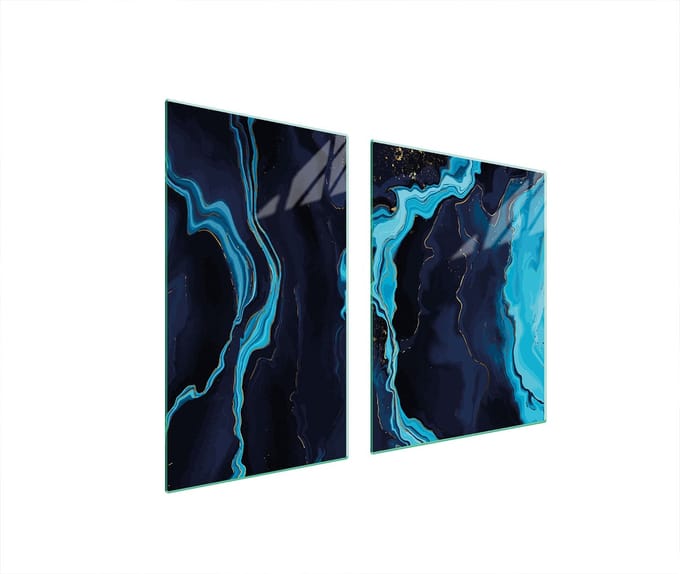 TMK ArtDeko - Snijplank - Glas - Marmereffect - 100x52 cm