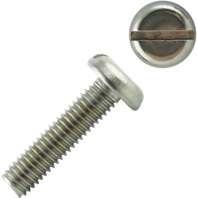 Platte Kopschroeven met Sleuf M6 x 55 mm Roestvrij Staal A2 (50 stuks)