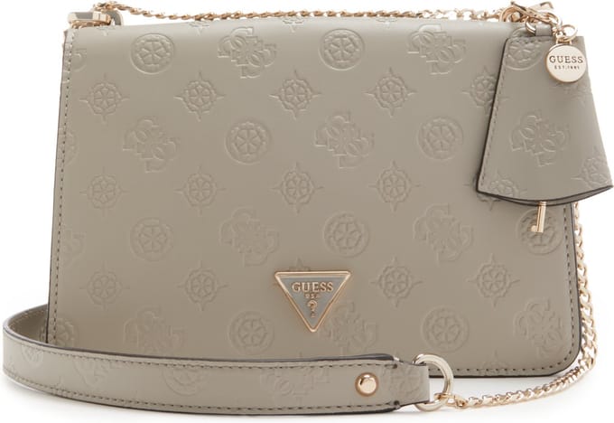 GUESS Schoudertas Jena Convertible Xbody Flap Taupe Logo