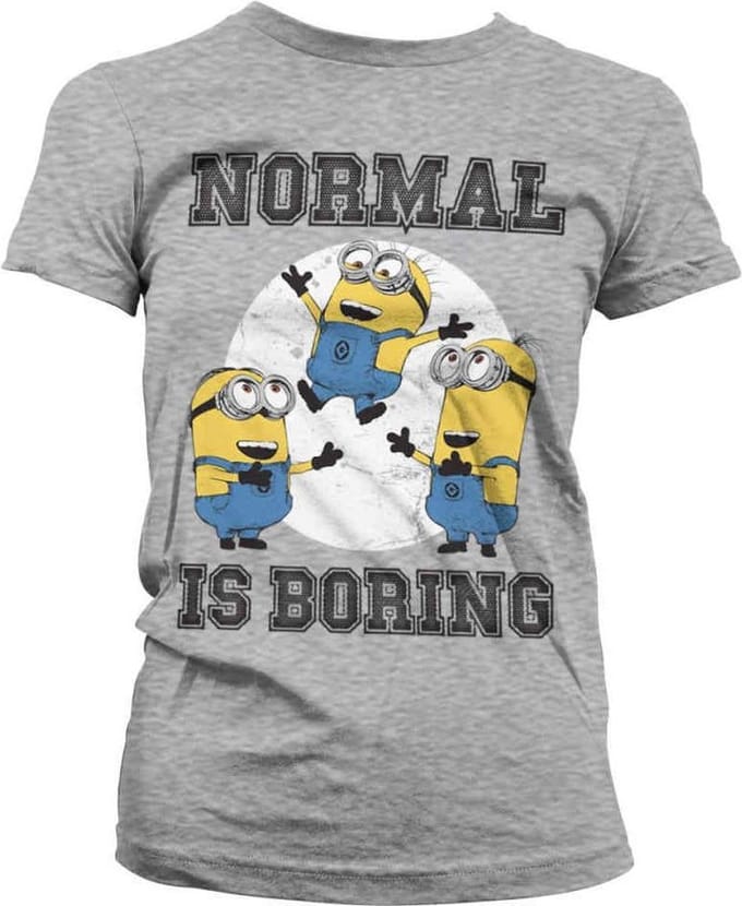 Minions Normal life is boring Dames T-shirt - grijs - S