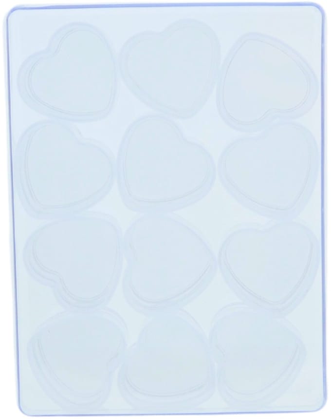 Plastic Opslagdoosjes Harten 12,5x9,5x1,8 cm 12 stuks
