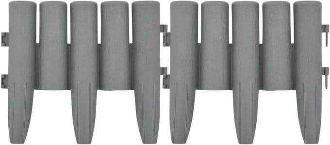 Gazonranden 36 Stuks - Hek Randafwerking - Tuin Afscheiden - Flexibel PP Materiaal - 10 Meter - Grijs