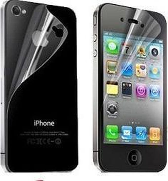 Screenprotector voor + achterkant iPhone 4 en 4S (mat) OP=OP
