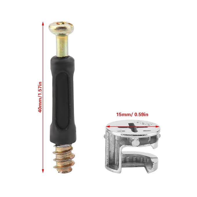 Vis de connexion de verrouillage à came de connecteur de cheville de fixation de meuble robuste et épaissie