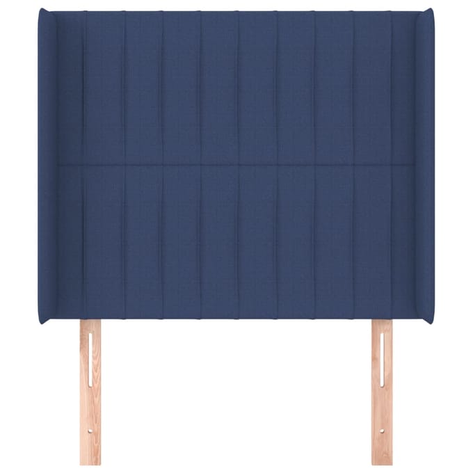 vidaXL - Hoofdbord - met - randen - 93x16x118/128 - cm - stof - blauw