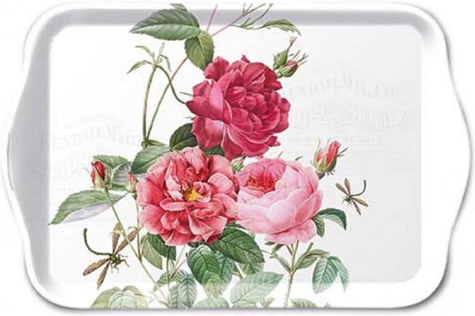 1 persoons dienblaadje - Ambiente - serie Amber - melamine - tray - rozen - moederdag - verjaardag