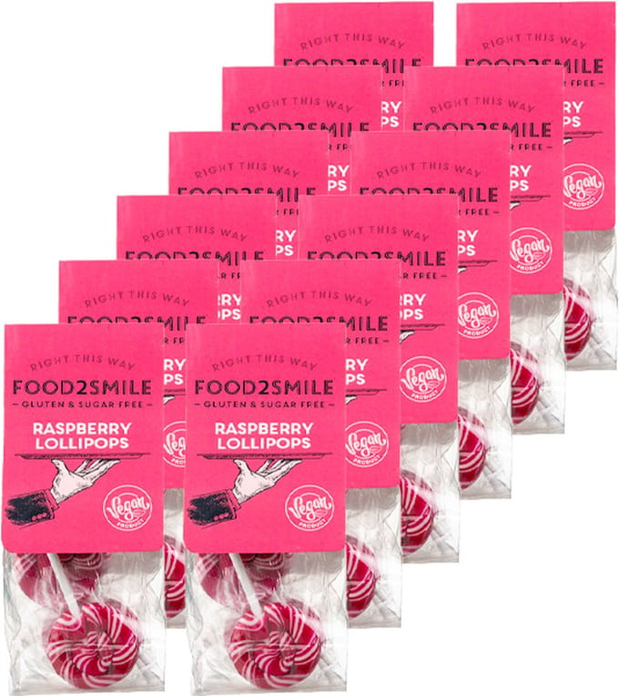 Food2Smile | Raspberry Lollipops | 12 stuks | 12 x 50 gram
