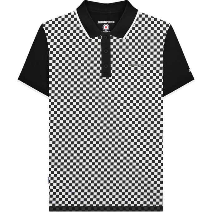 Lambretta Heren SS25 Tweekleurig Groot & Lang Poloshirt (Zwart, Wit)