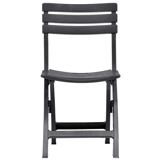 vidaXL - Opklapbare - stoelen, - 2 - stuks, - kunststof, - antraciet