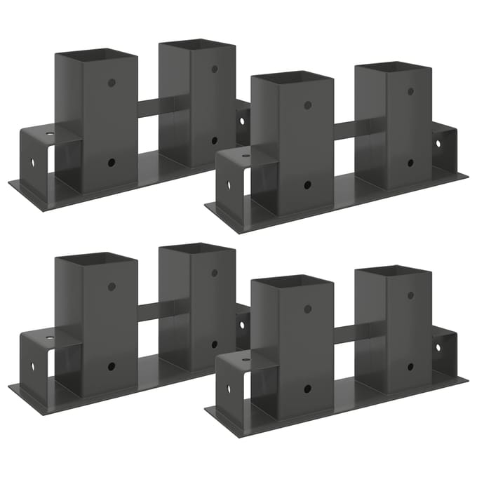 vidaXL - Houtstapelhulp - 4 - st - Antraciet - 34 - x - 10 - x - 15 - cm - Staal
